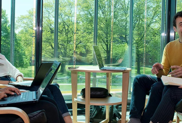 Students in library