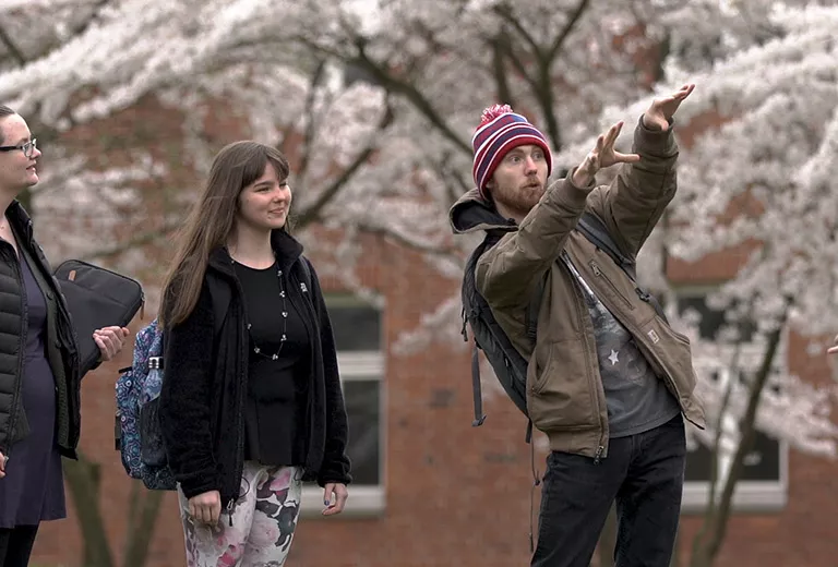 Students on campus
