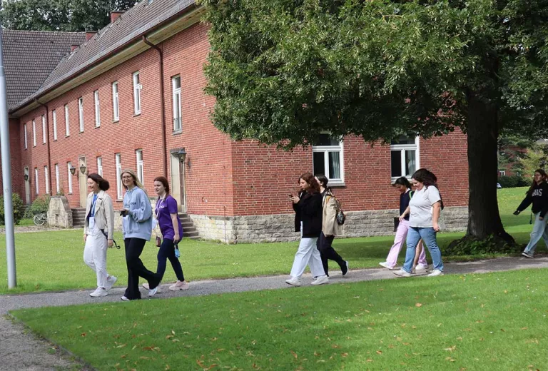 Students walk header