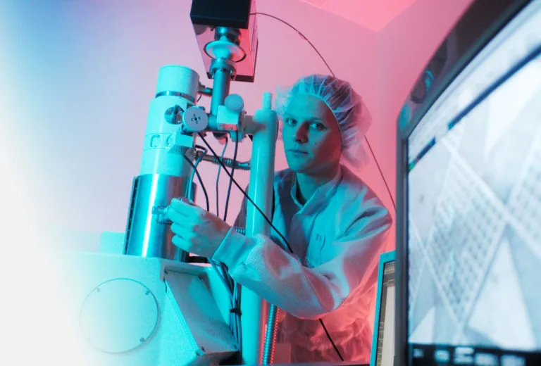 Student in a lab